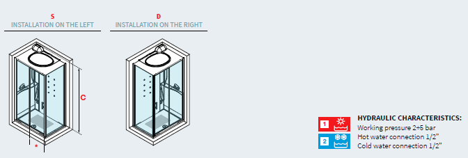 Novellini EON 2P 120x80 Handing Pic