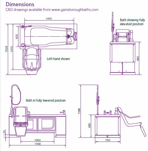 Gainsborough Ezara Bath Dimensions