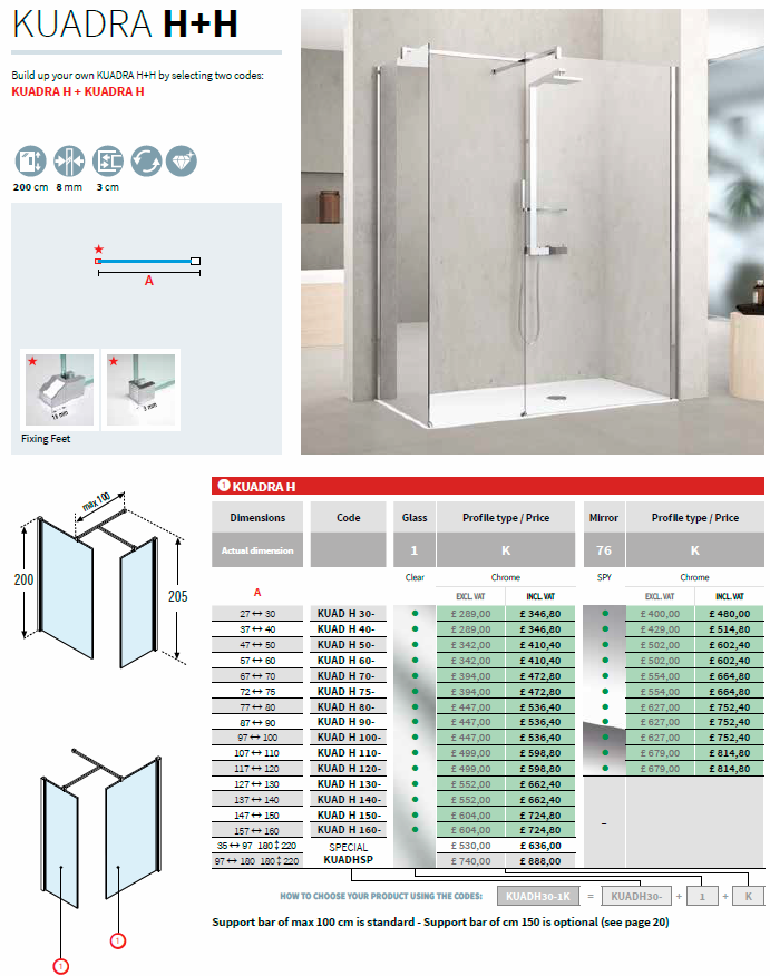 Novellini Mirrored H + H Spec