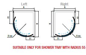 Novellini Rose R Offset Diagram