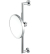 Shaving mirror on wall rail