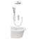 Aqualisa - DREAM - ROUND Thermostatic Mixer Shower with Adj. Head, Wall Fixed Head & Bath Fill