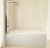 Novellini - Kuadra 1V - Two Section Bath Screen, 1 Hinged + 1 Fixed