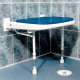 AKW - 4000 SERIES - Advanced Extra Wide Fold Up Moulded Shower Seat with Support Legs (Blue Padded)