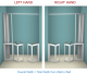 First Class - WF35 - Front Access with Fixed Panel Twin Bi-Folding In-line Shower Doors (Inc. Curtain Rail & Support Pole)