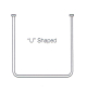 AKW Curtain U shaped rails-Size Options. 800mm
