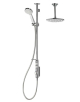 Aqualisa - iSystem - Smart Dual Outlet Exposed - Adjustable Head & Ceiling Drencher (HP / Combi / Gravity)