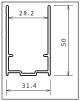 Novellini - Extension Profile YOUNG 2.0, SILVER (200cm)