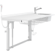 Pressalit - Changing table, 800 x 1800mm, Electrically Height-Adj. with Sanitary Appliances & Mixer Tap with Pull-Out Spout (R8733000)
