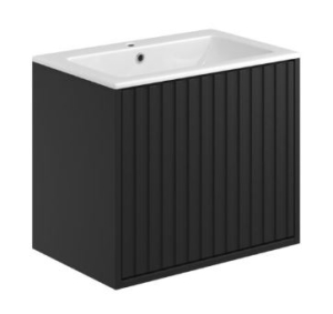 Illustrated with MATTE BLACK FLUTED CABINET