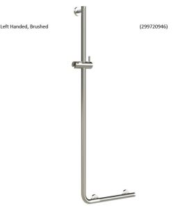 Boston - COMFORT & SAFETY -  Shower Riser Rail With Angled 90° Grab Bar (453 x 1140 x 77mm, Stainless Steel, Brushed / Polished)