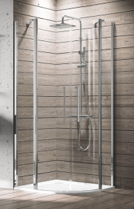 Novellini - YOUNG - R2 - Quadrant Shower Enclosure, 2 Hinged Doors + 2 Fixed Panels