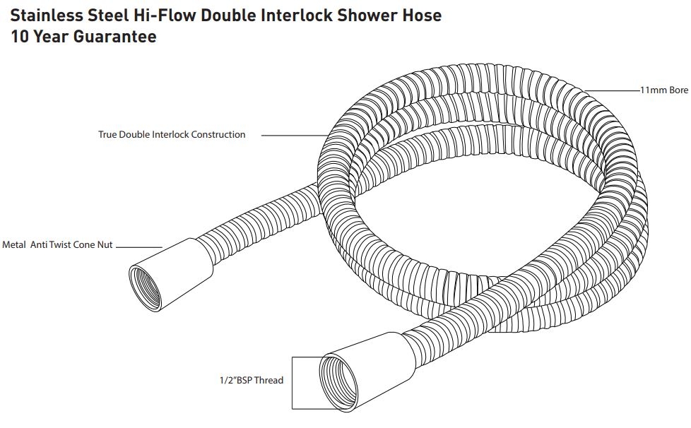 2m Hose Chropme MX group technical drawing