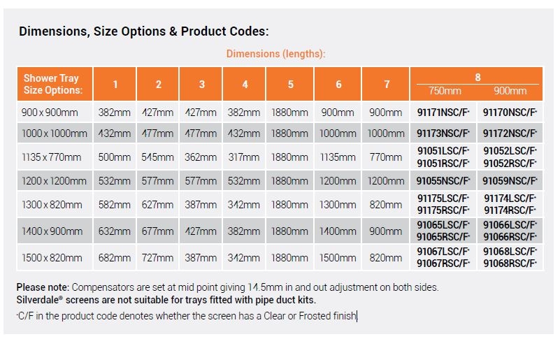 AKW Option EW Silverdale Sizes