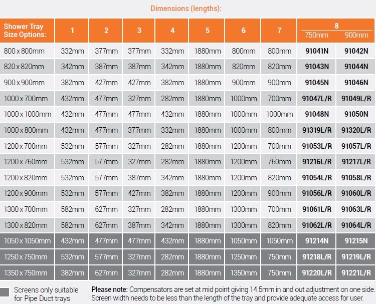 AKW Option E Silverdale Sizes