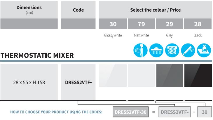 Novellini Dress S Equipped Shower Panel Spec