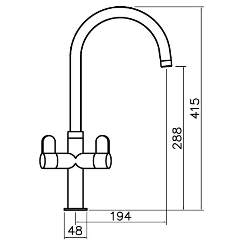 Verla monoblock technical drawing