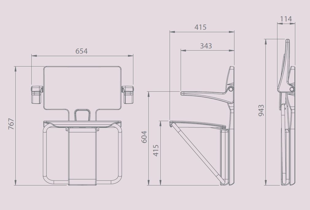 Impey slimfold shower seat dimensions