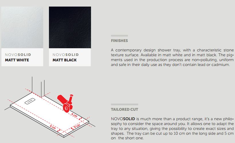 Novellini Nova Solid Shower Tray Detail 1