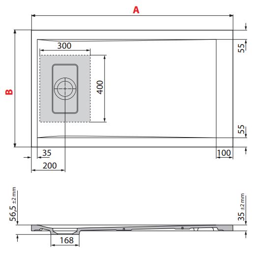 Novellini Nova Solid Shower Tray Dimensions 2