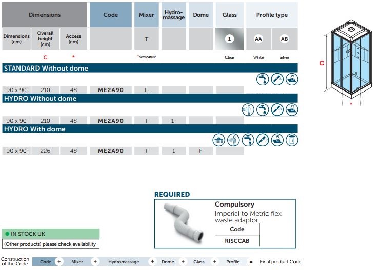 Novellini Media 2.0 A90 SPEC2