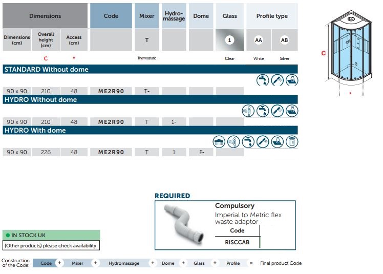 Novellini Media 2.0 R90 SPEC2.