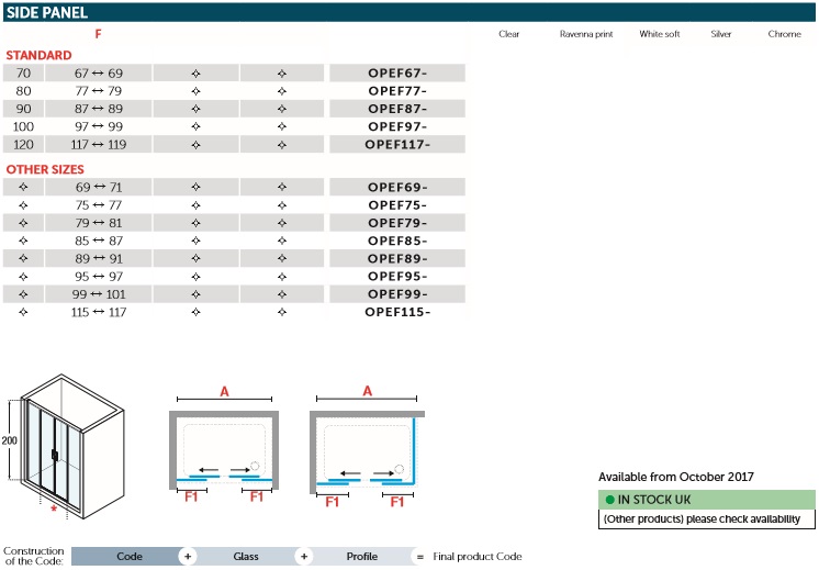 Novellini Opera 2A Double Slider Shower Screen Spec 2