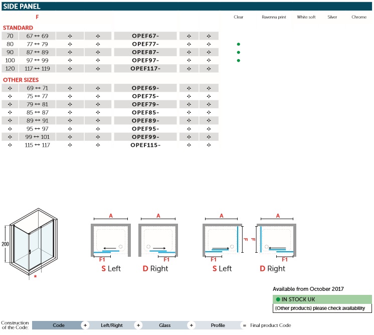 Novellini Opera 2P Slider Shower Screen Spec 2