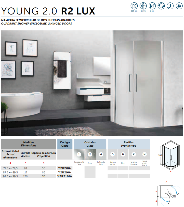 Novellini Young 2.0 R2 LUX Spec