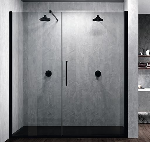 Novellini Young Black Frame Shower Door Example 2